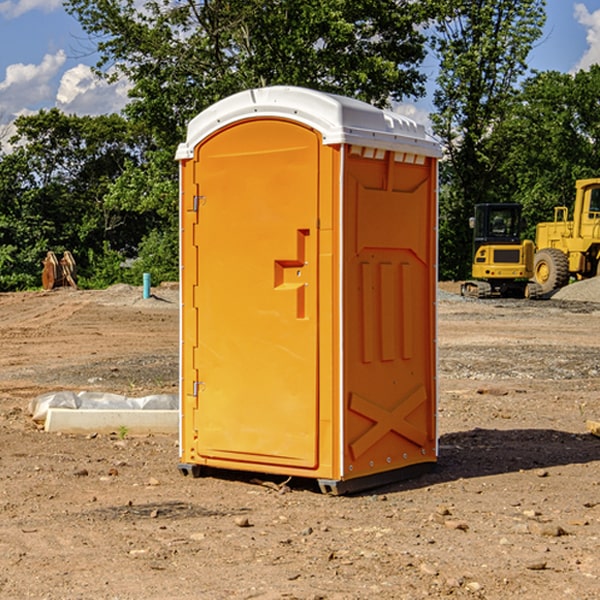 how often are the portable restrooms cleaned and serviced during a rental period in Attica